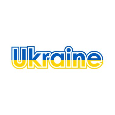 Ukraine flag font vector graphics
