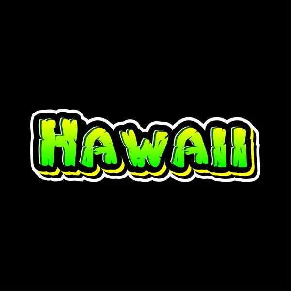 Hawaii Typography Vector Art Graphics — ストックベクタ