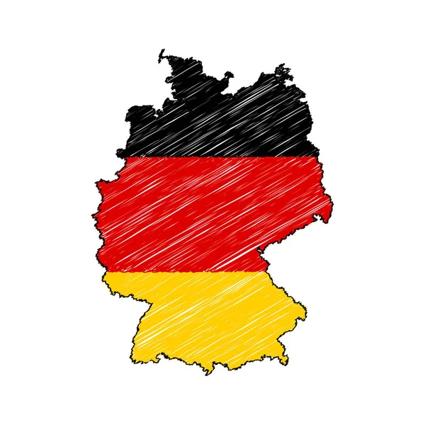Німеччина Мапа Крейдяним Ефектом Векторна Графіка — стоковий вектор