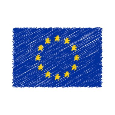 European flag with chalk effect vector graphics