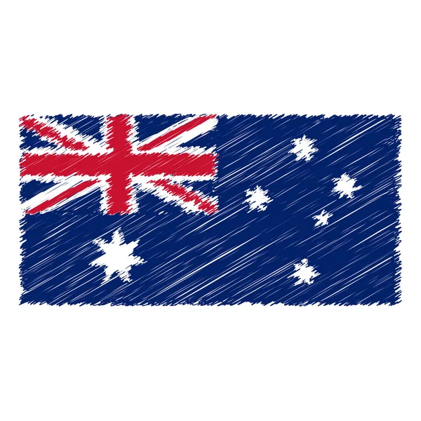Australia Flag Chalk Effect Vector Graphics — Stok Vektör