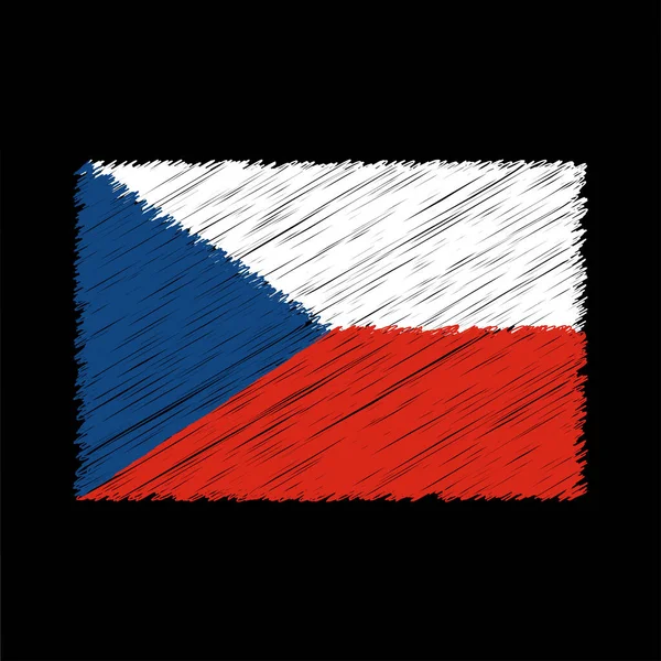 Czech Republic Flag Chalk Effect Vector Graphics — Vetor de Stock