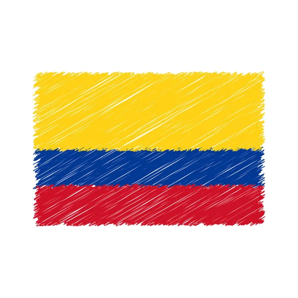 Colombia Flag Chalk Effect Vector Graphics — Archivo Imágenes Vectoriales