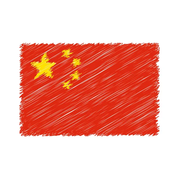 China Flag Chalk Effect Vector Graphics — стоковий вектор