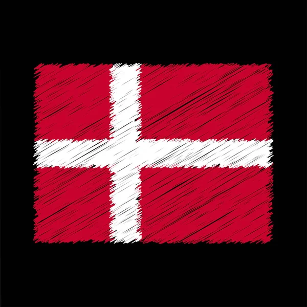 Denmark Flag Chalk Effect Vector Graphics — Stock Vector