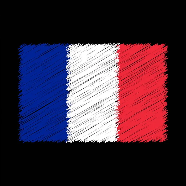 France Flag Chalk Effect Vector Graphics — стоковый вектор