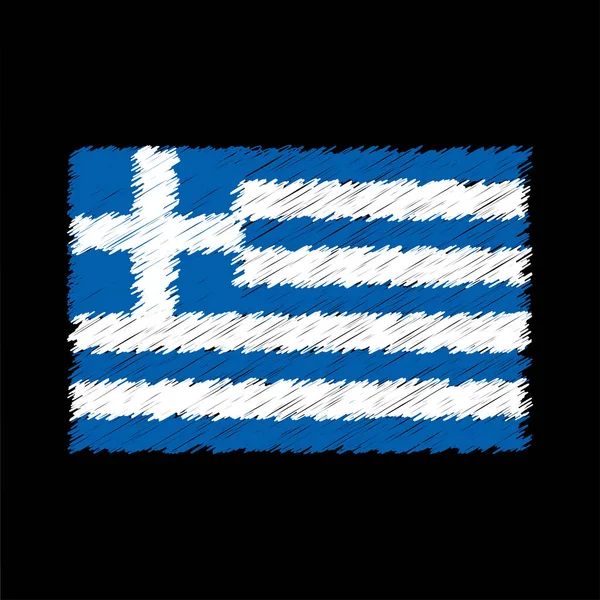Greece Flag Chalk Effect Vector Graphics — 스톡 벡터