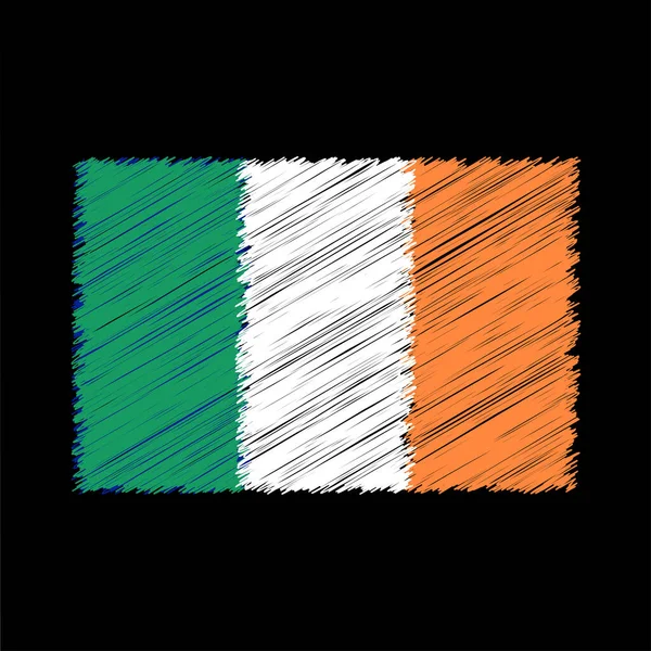 Republic Ireland Flag Chalk Effect Vector Graphics — Stock vektor