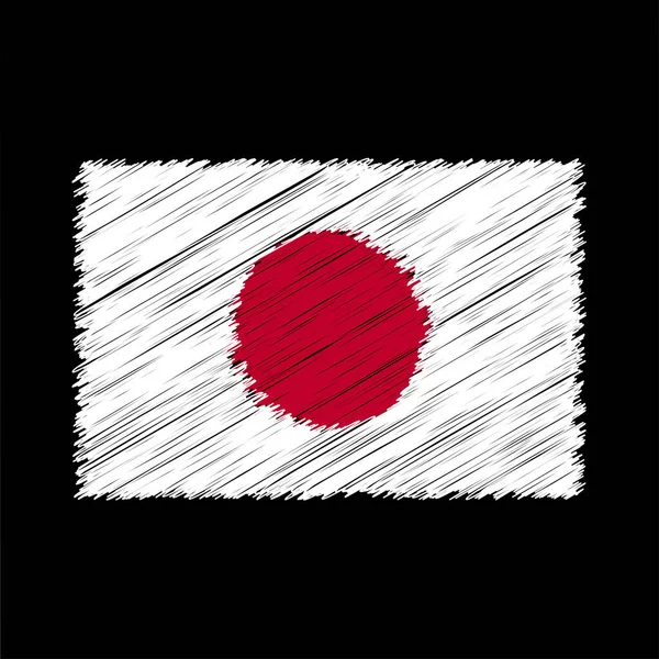 Japan Flag Chalk Effect Vector Graphics — Image vectorielle