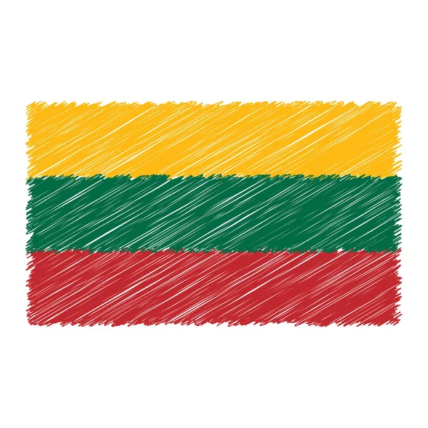 Lithuania Flag Chalk Effect Vector Graphics — Stock Vector