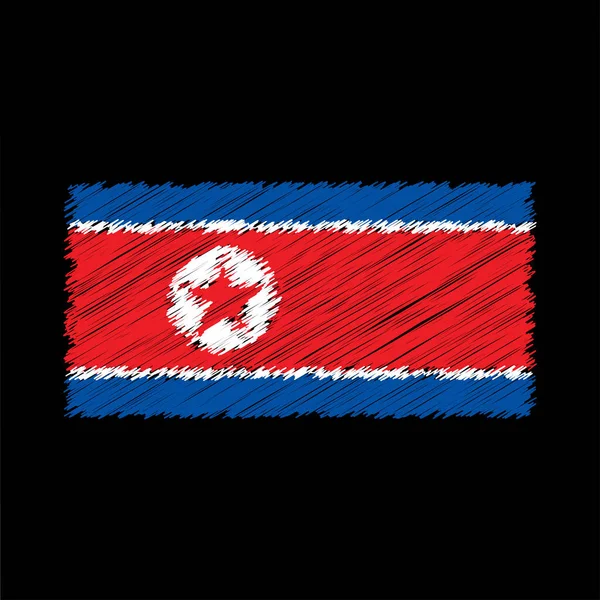 Korea Dpr Flag Chalk Effect Vector Graphics — Image vectorielle