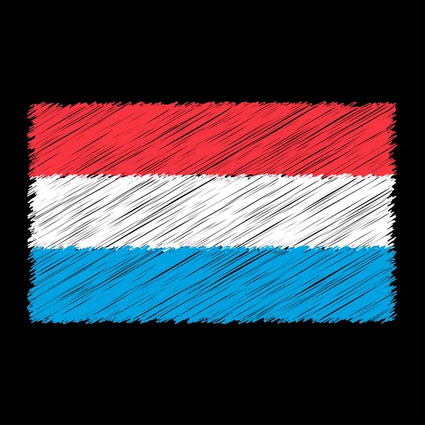 Luxembourg Flag Chalk Effect Vector Graphics — Stockvector