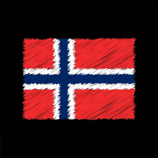 Norway Flag Chalk Effect Vector Graphics — Stok Vektör