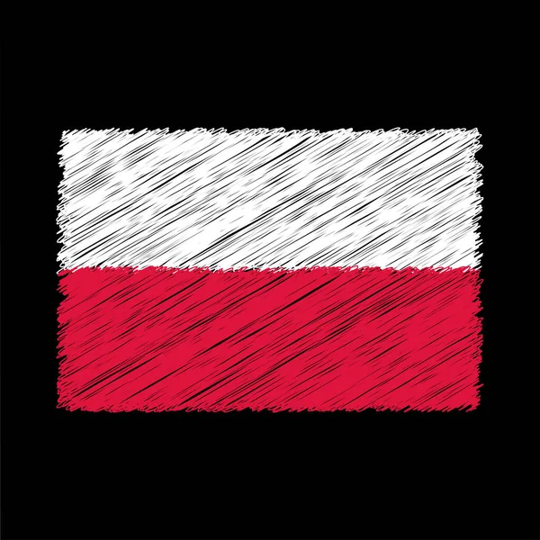 Poland Flag Chalk Effect Vector Graphics — Διανυσματικό Αρχείο