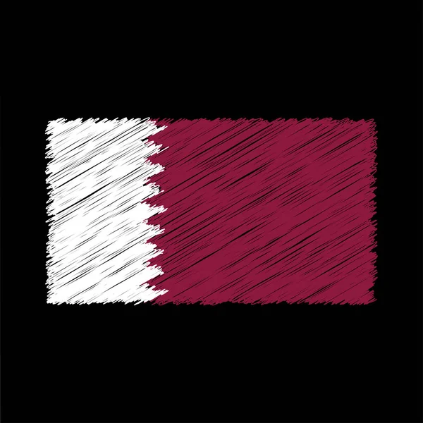 Qatar Flag Chalk Effect Vector Graphics — 스톡 벡터