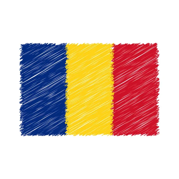 Romania Flag Chalk Effect Vector Graphics — стоковий вектор