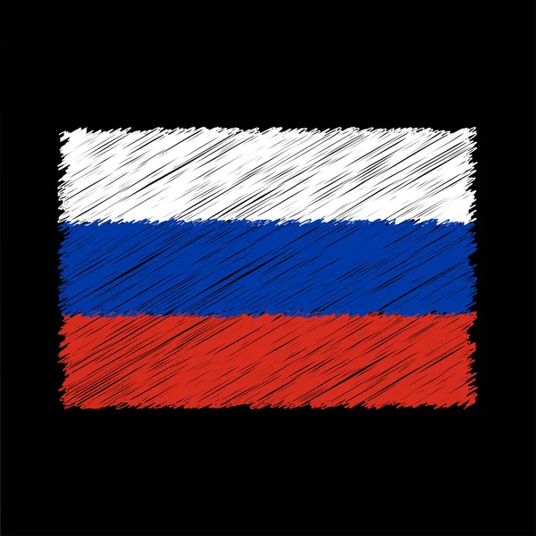 Russia Flag Chalk Effect Vector Graphics — 스톡 벡터