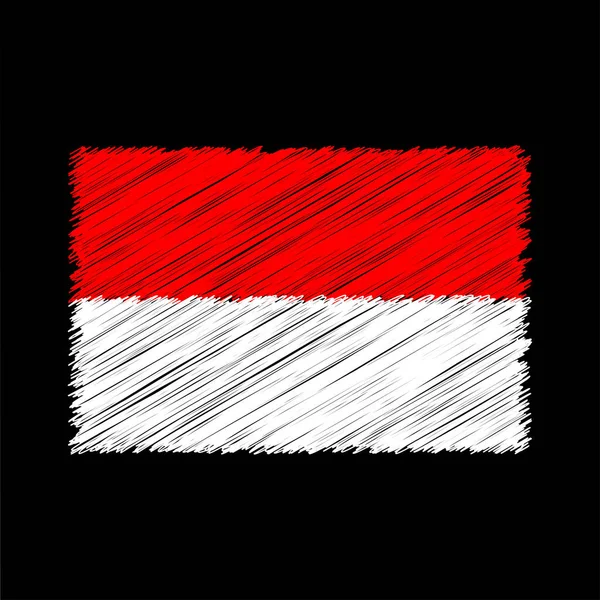 Indonesia Flag Chalk Effect Vector Graphics — ストックベクタ