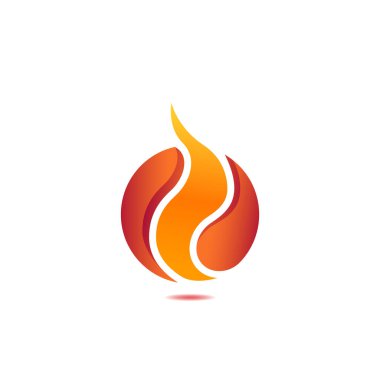 Kırmızı alev topu logo vektör grafikleri