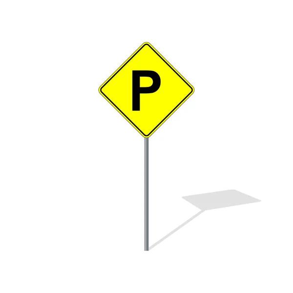 Señal Tráfico Estacionamiento Gráficos Vectoriales Poste — Vector de stock