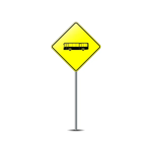 Bus Stop Road Sign Pole Vector Graphics — Stock Vector