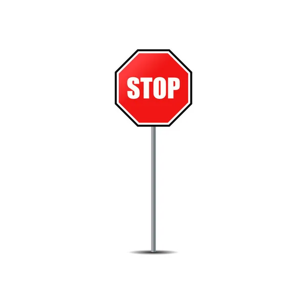 Stop Panneau Signalisation Sur Les Graphiques Vectoriels Pôle — Image vectorielle