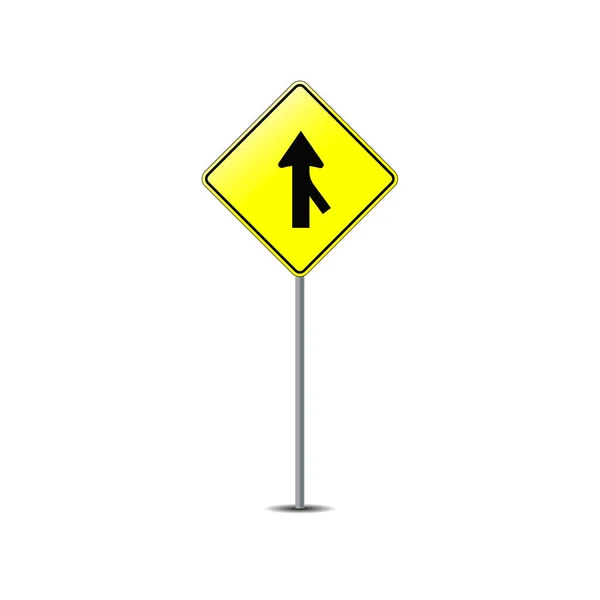 ポールベクトルグラフィックス上の交差道路標識 — ストックベクタ