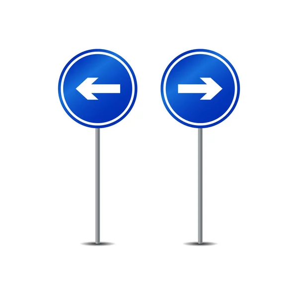 极坐标矢量图形上的强制右转或左转路标 — 图库矢量图片