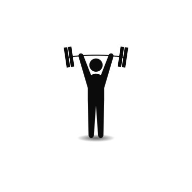 Halter simgesi vektör grafiklerini kaldıran adam
