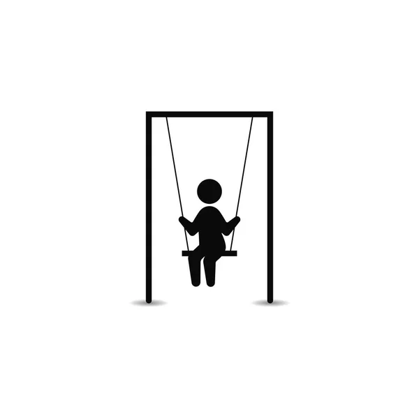 Gyermek Lovaglás Swing Ikon Vektor Grafika — Stock Vector