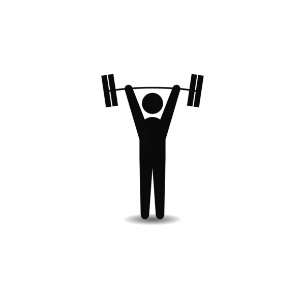 Man Lifting Barbell Icon Vector Graphics — Stock Vector