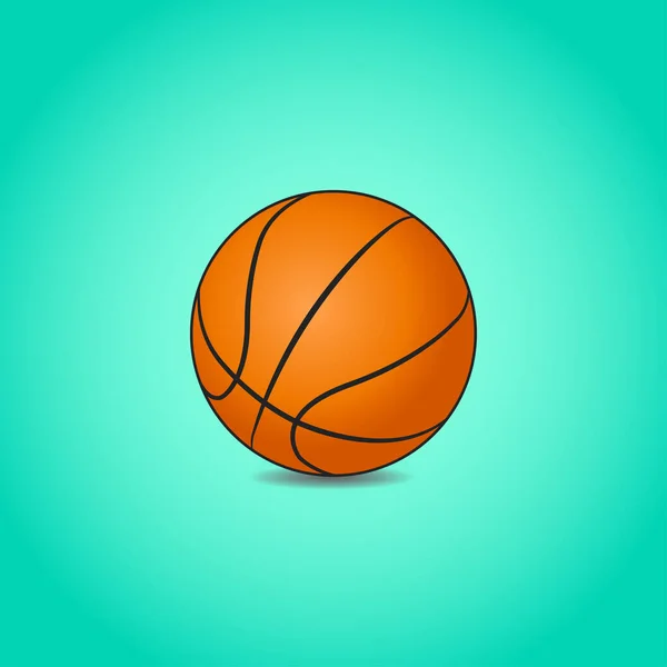 Pelota Baloncesto Realista Sobre Fondo Azul Gráficos Vectoriales — Vector de stock