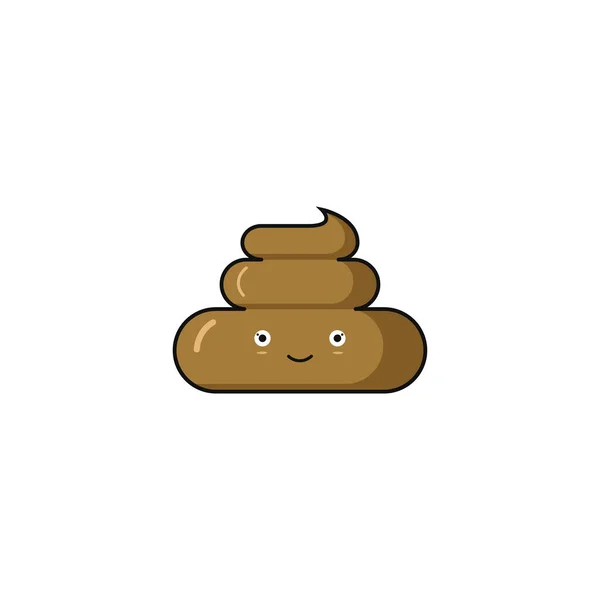 Cute Poop Emoticon Vector Graphics — Stock Vector