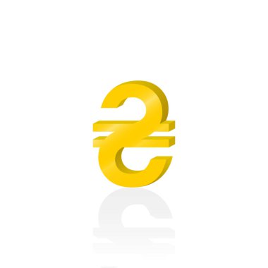 3D Altın Ukrayna Hryvnia Sembol vektör grafikleri