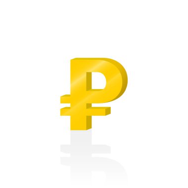 3D Altın Rusya ruble Sembol vektör grafikleri