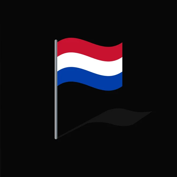 Niederlande Flagge Auf Polvektorgrafik — Stockvektor