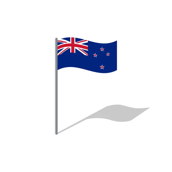 New Zealand Flag Pole Vector Graphics — Stock Vector