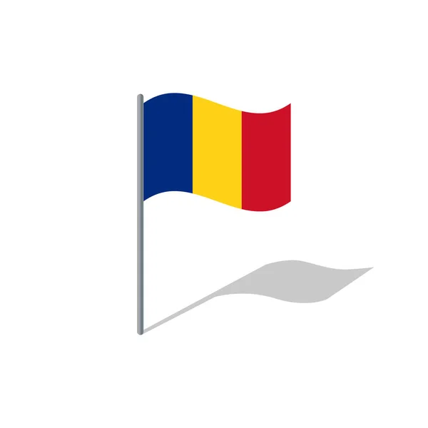 Drapeau Roumanie Sur Les Graphiques Vectoriels Pôle — Image vectorielle