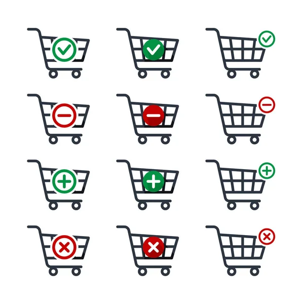 Set Icons Shopping Cart — Stock Vector