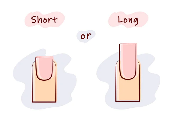 Короткие Длинные Ногти Лучше Плоская Векторная Иллюстрация — стоковый вектор