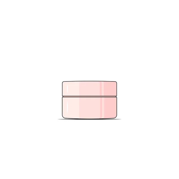 Rózsaszín Krém Üveg Hidratáló Elem Bőrápoló Egyszerű Vektor Illusztráció Spa — Stock Vector