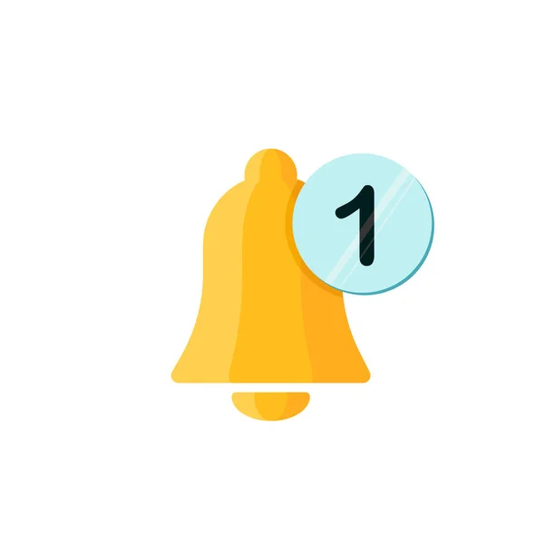 Un'icona vettoriale di notifica, simbolo della campana gialla, set di icone web — Vettoriale Stock