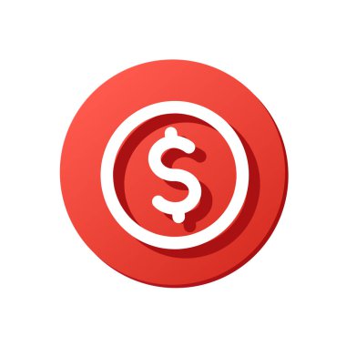 kırmızı simge banka hesabı, para, dolar işareti, ödeme, banka hesabı, finans vektör düğmesi