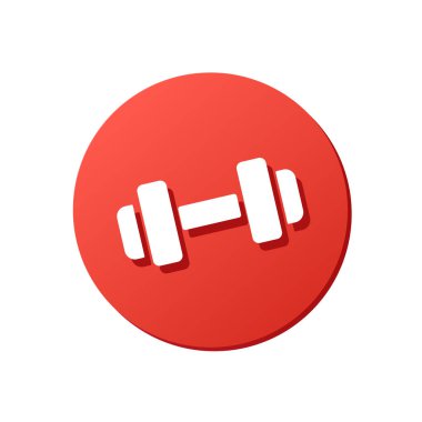 kırmızı yuvarlak vektör simgesi, evde çalışma programı çevrimiçi, fitness dersleri, spor egzersizi, spor uygulaması, ekipman ağırlığı