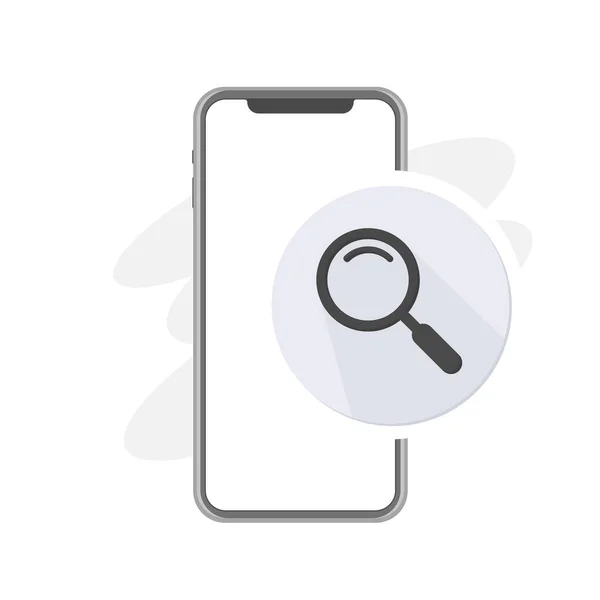 Suchbezogene App Lupensymbol Graues Abgerundetes Symbol Suche Smartphone Suche Nach — Stockvektor