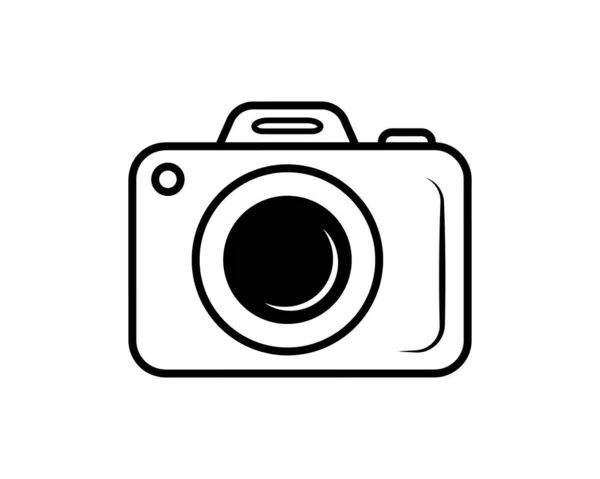 Foto Camera Zwart Omtrek Geïsoleerde Vector Pictogram Reizen Symbool — Stockvector