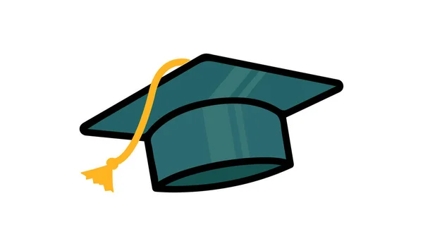 End School Symbol Graduation Day Graduation Cap Isolated Vector Element — ストックベクタ