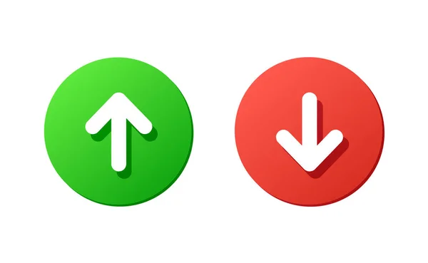 Green Red Buttons Vector Icons White Arrow Direction Web Design — Stock Vector