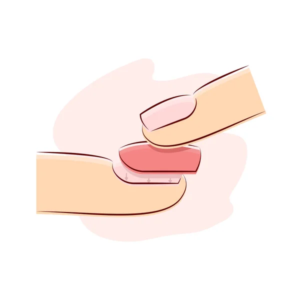 Press Gel Nails Application Manicure Icon Vector Illustration — Vetor de Stock