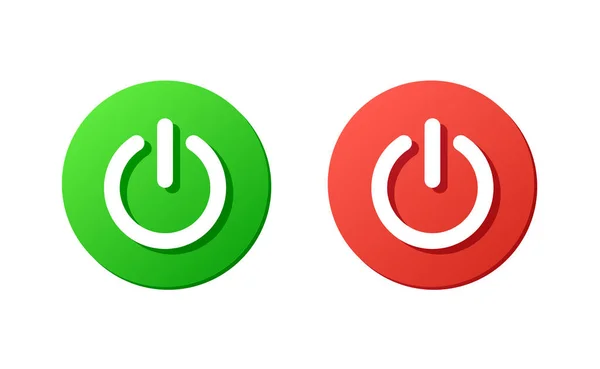 打开和关闭矢量图标集，关闭绿色和红色圆形按钮，关闭标志 — 图库矢量图片